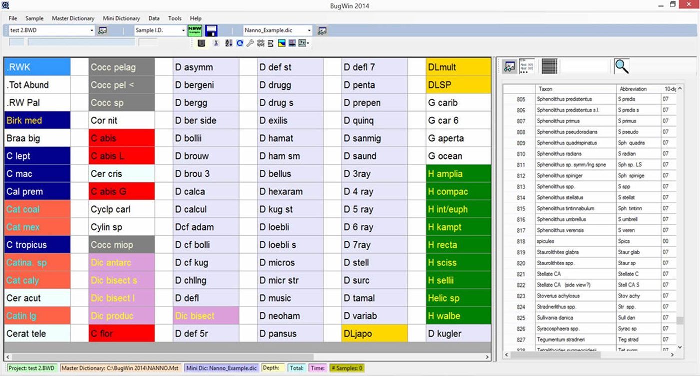 BugWin interface